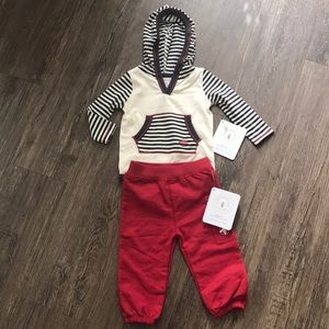 Burt’s Bees Baby Boy hoodie and pant outfit